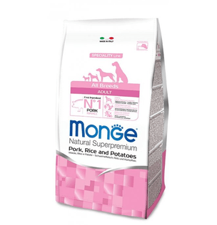 MONGE All Breeds Adult Maiale, Riso e Patate 2,5Kg