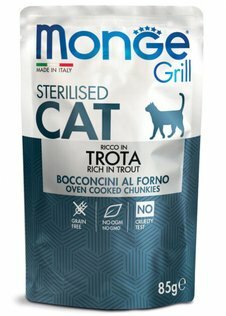 MONGE Grill Cat Sterilised Trota 85gr