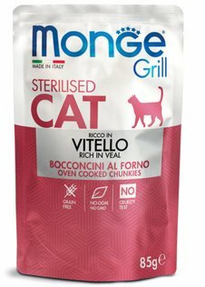 MONGE Grill Cat Sterilised Vitello 85gr