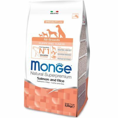 MONGE All Breeds Puppy&Junior Salmone e Riso 2,5Kg