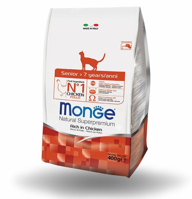 MONGE Cat Senior Pollo 7+ 1,5Kg