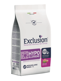 EXCLUSION Hypoallergenic Medium&Large Adult Maiale e Piselli 2Kg