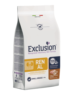 EXCLUSION Renal Small Breed Maiale, Sorgo e Riso 2Kg