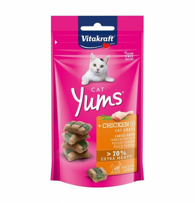 VITAKRAFT Snack Gatto Yums con Pollo ed Erba Gatta