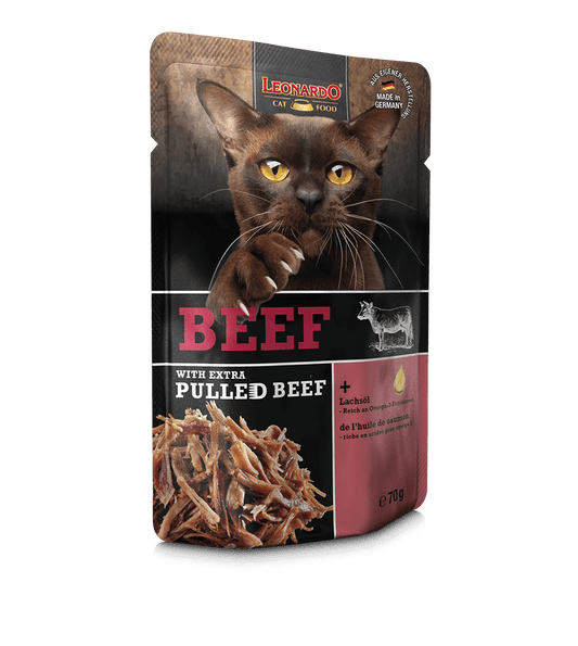 LEONARDO Cat Manzo + Extra Pulled Beef 70gr