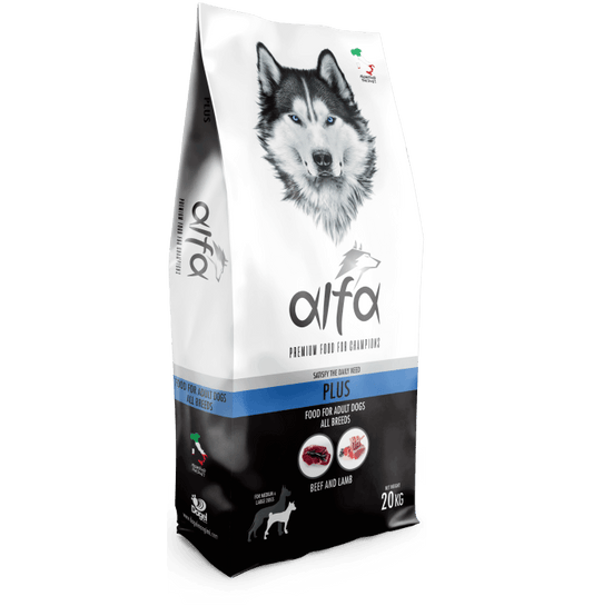 ALFA Premium Food Dog All Breed Manzo & Agnello Adult Plus 20Kg