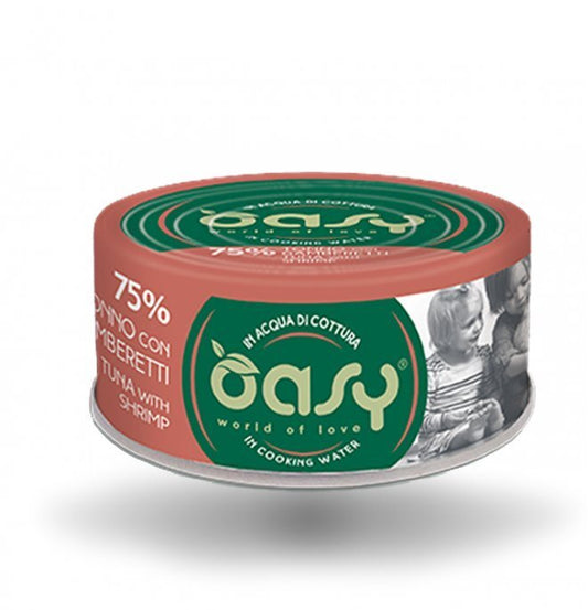 OASY Cat Natural Tonno con Gamberetti in Lattina 24x70gr