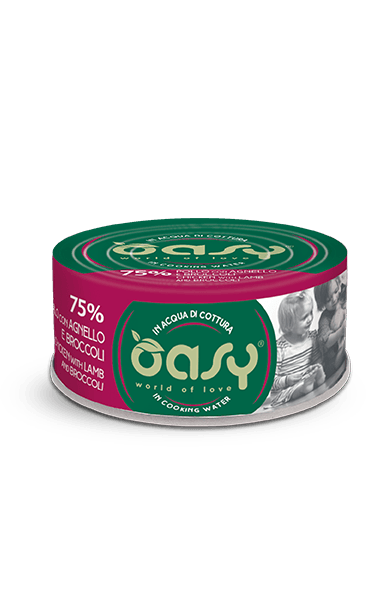 OASY Cat Natural Pollo con Agnello e Broccoli in Lattina 24x70gr