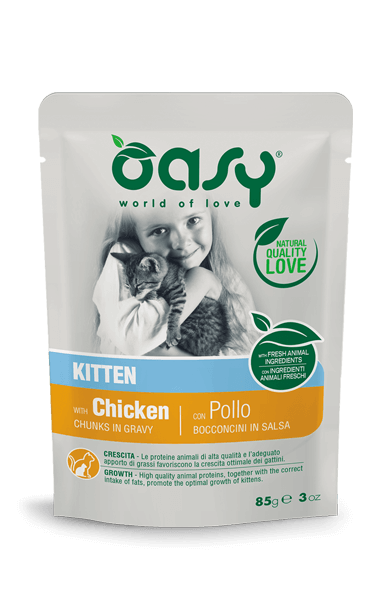 OASY Cat Kitten Bocconcini in Salsa al Pollo 12x85gr