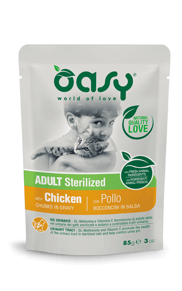 OASY Cat Sterilised Bocconcini in Salsa al Pollo buste 12x85gr