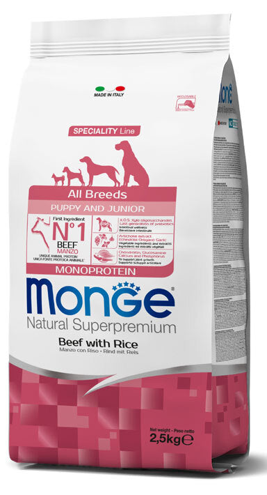 MONGE All Breeds Puppy&Junior Manzo e Riso 12Kg