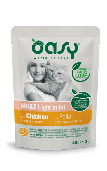 OASY Cat Adult Light Bocconcini in salsa al Pollo 12x85Gr