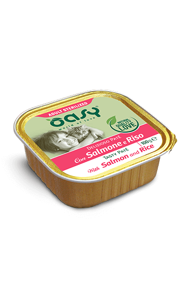 OASY Cat Sterilised Patè di Salmone e Riso 16x100Gr