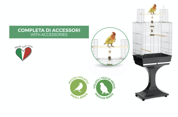 LEO PET GABBIA PER UCCELLI CON STAND SORAYA CROMO