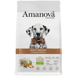 AMANOVA Cane Puppy Medium al Pollo Low Grain