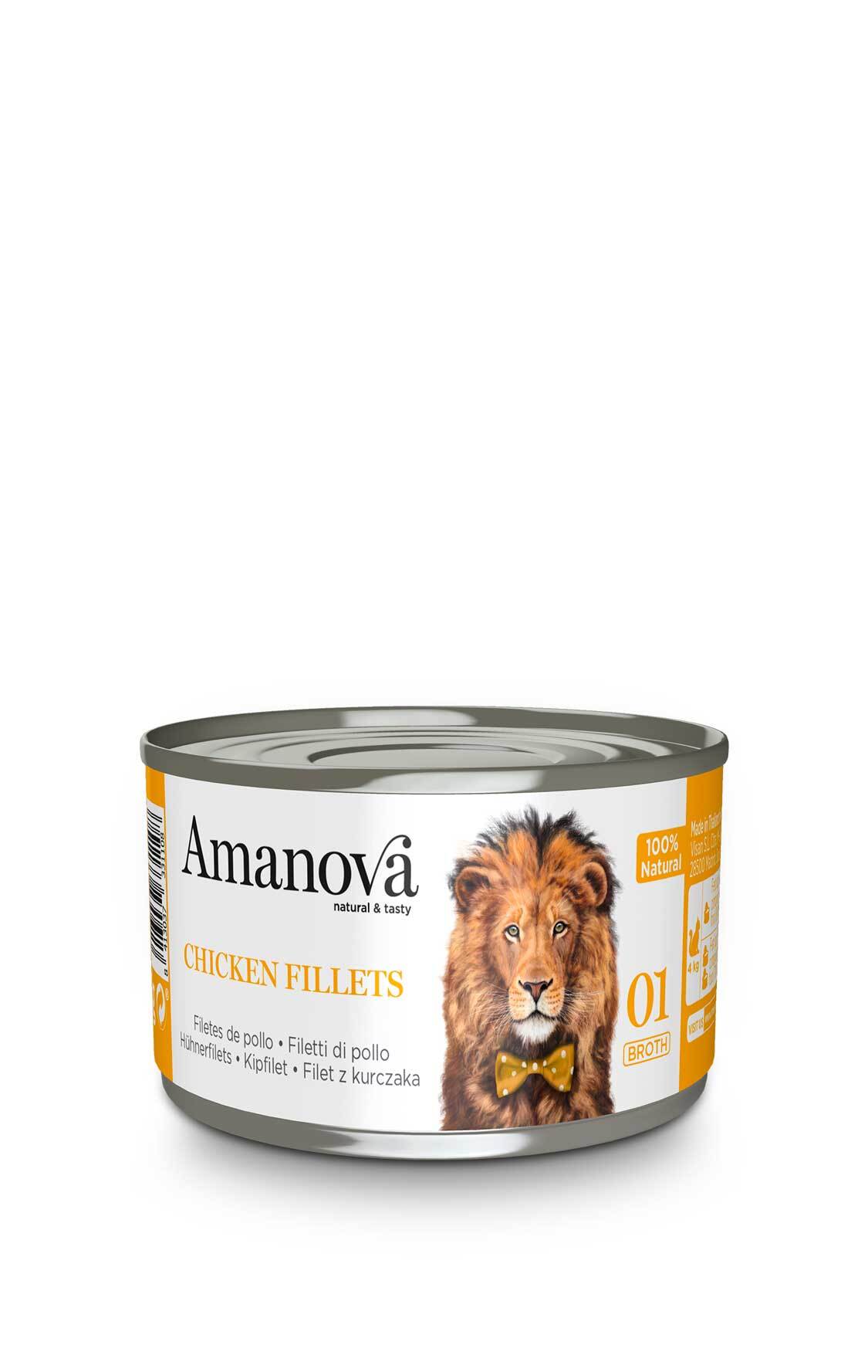 AMANOVA Gatto 01 Filetti di Pollo in brodo 70gr