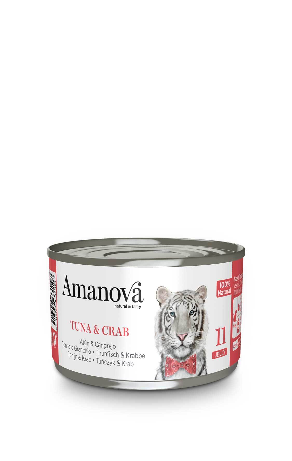 AMANOVA Gatto 11 Tonno e Granchio in gelatina 70gr