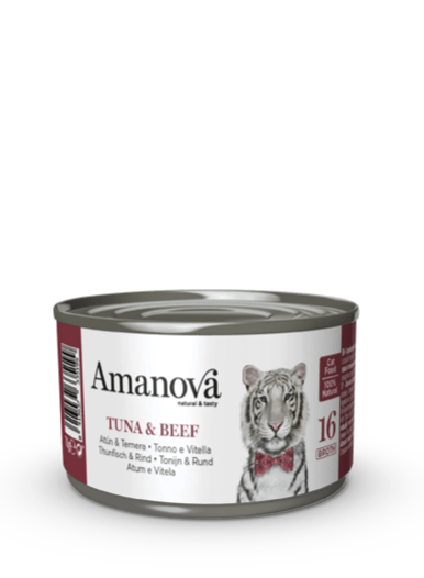 AMANOVA Gatto 16 Tonno e Vitella in brodo 70gr