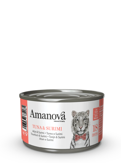 AMANOVA Gatto 18 Tonno e Surimi in brodo 70gr