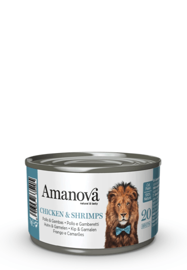 AMANOVA Gatto 20 Pollo e Gamberi in brodo 70gr