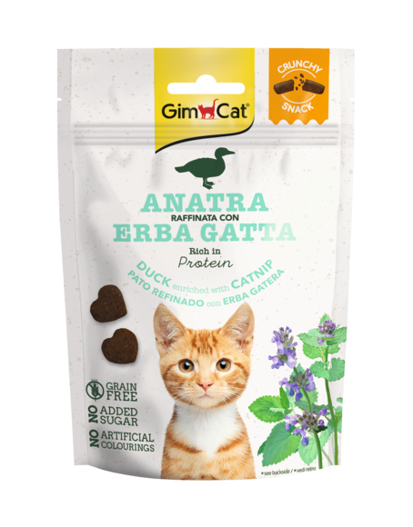 GIMCAT Snack Crunchy con Anatra ed Erba Gatta 50Gr