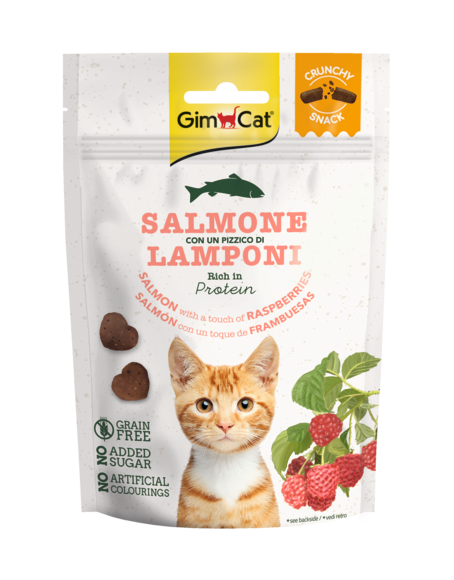 GIMCAT Snack Crunchy con Salmone e Lamponi 50Gr