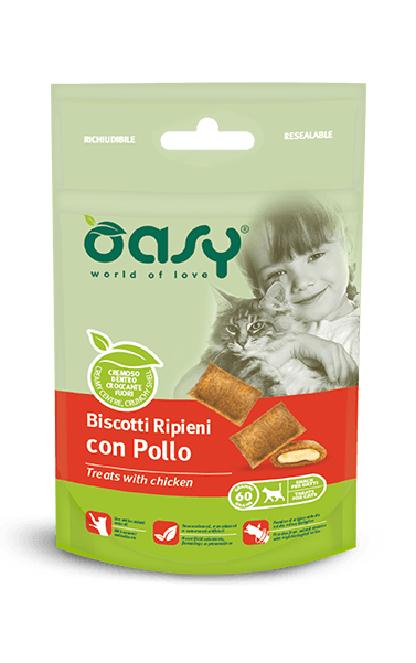 OASY Cat Biscotti Ripieni con Pollo 60Gr