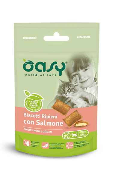 OASY Cat Biscotti Ripieni con Salmone 60Gr