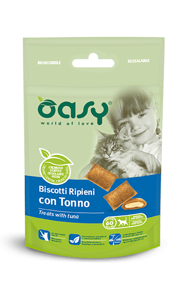 OASY Cat Biscotti Ripieni con Tonno 60Gr