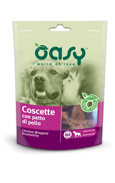 OASY Snack Cane Filettini di Pollo con Ossi al Calcio 100Gr