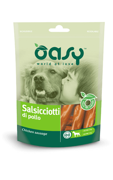 OASY Snack Cane Salsicciotti di Pollo 100Gr