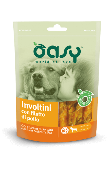 OASY Snack Cane Involtini con Filetto di Pollo 100Gr