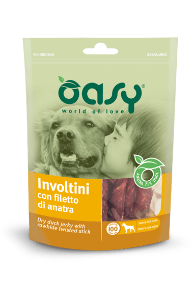 OASY Snack Cane Involtini con Filetto di Anatra 100Gr