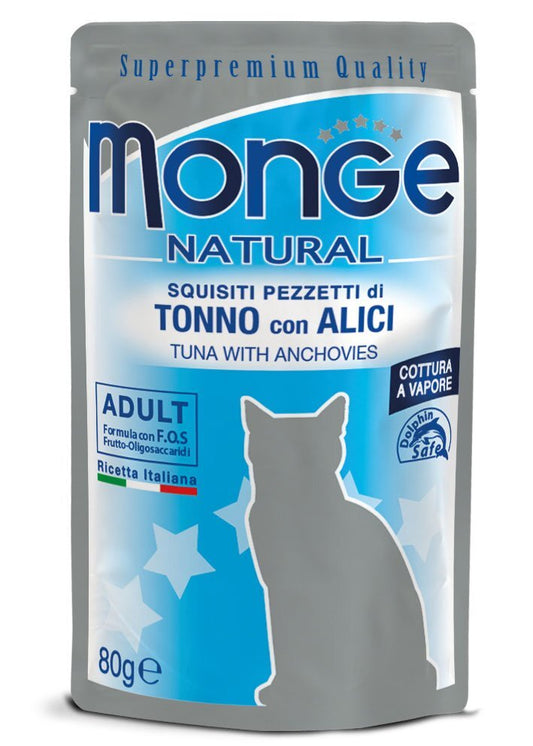 MONGE Natural Cat Tonno Alici 80gr