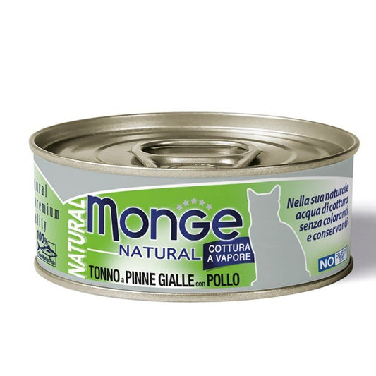 MONGE Cat Natural Tonno Pinne Gialle e Pollo 80gr