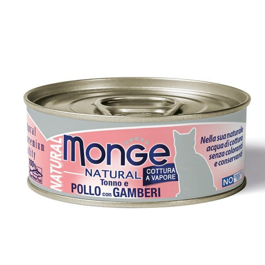 MONGE Cat Natural Tonno con Pollo e Gamberi 80gr