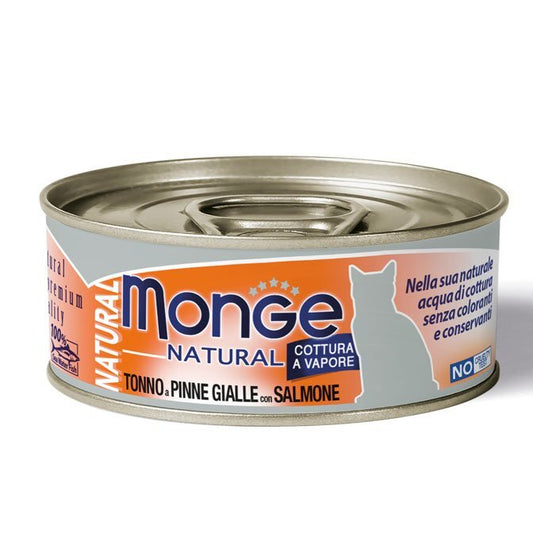 MONGE Cat Natural Tonno Pinne Gialle e Salmone 80gr