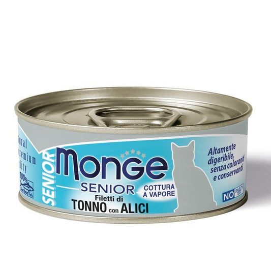 MONGE Cat Jelly Senior Tonno Acciughine 80gr