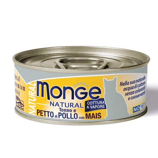 MONGE Cat Natural Tonno con Pollo e Mais 80gr