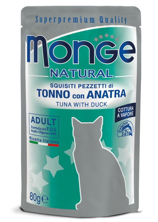 MONGE Natural Cat Tonno Anatra 80gr