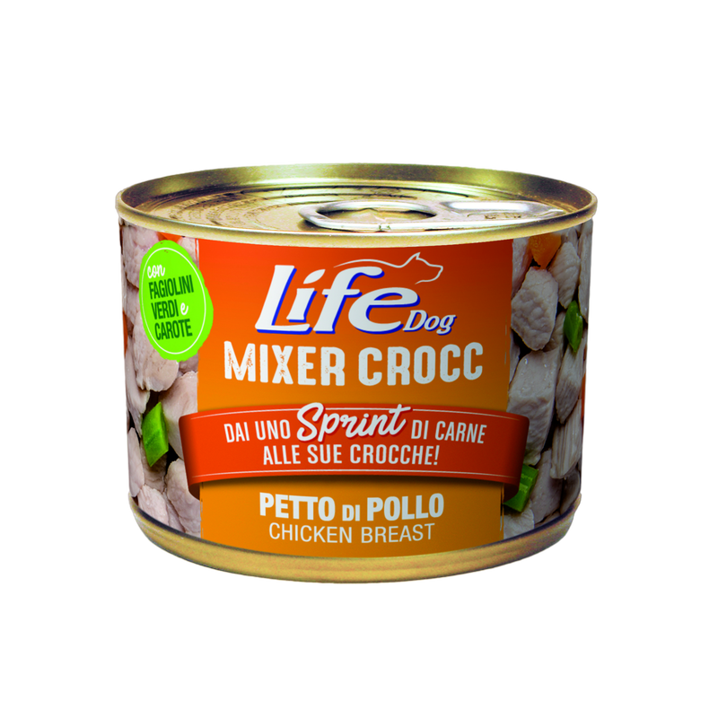 LIFE Dog Mixer Crocc Petto di Pollo con Fagiolini e Carote 150gr