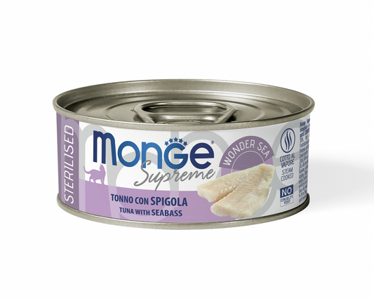 MONGE Cat Supreme Sterilised Tonno con Spigola 80Gr