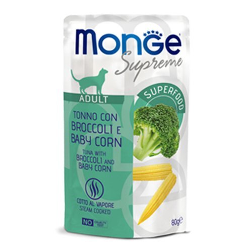 MONGE Cat Supreme Adult Tonno con Broccoli e Mais 80Gr