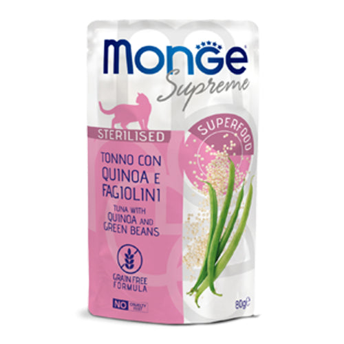 MONGE Cat Supreme Sterilised Tonno con Quinoa e Fagiolini 80Gr