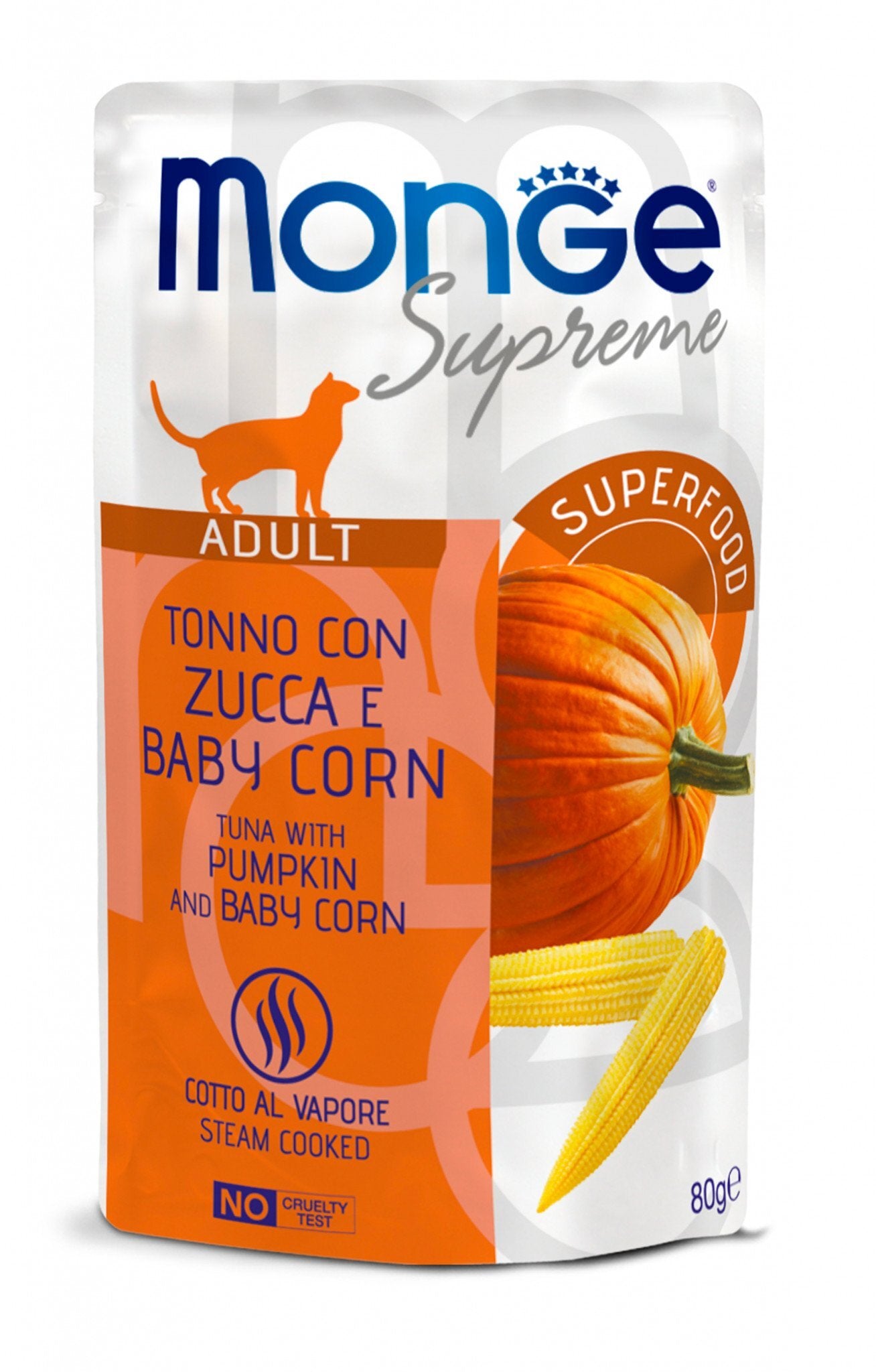 MONGE Cat Supreme Adult Tonno con Zucca e Mais 80Gr