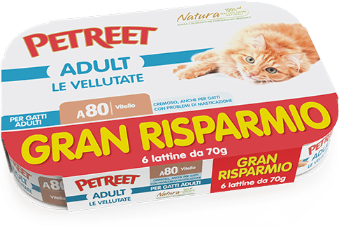 PETREET A80 Cat Multipack Vellutata Vitello 6x70Gr