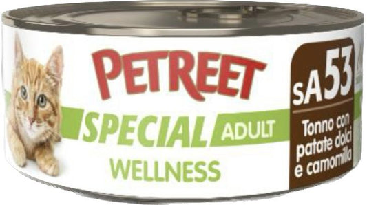 PETREET A53 Cat Wellness Tonno, Patate Dolci e Camomilla 70Gr