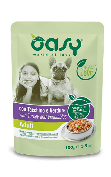 OASY Cane Adult Straccetti in Salsa con Tacchino e Verdure 22x100Gr