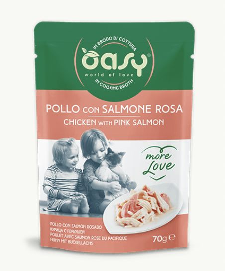 OASY Cat Natural Pollo con Salmone 24x70Gr