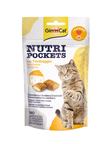 GIMCAT Snack Nutri Pockets con Formaggio 60Gr